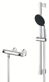 Grohe Precision Flow termostatska armatura za tuš v krom izvedbi s pršno garnituro in letvijo