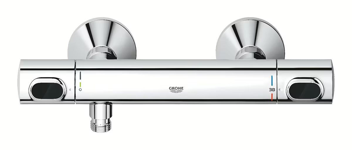 Grohe Precision Flow termostatska armatura za tuš v krom izvedbi s pršno garnituro in letvijo