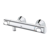 Termostatska stenska armatura za tuš Grohe Precision Flow v krom izvedbi s SafeStop in EcoJoy