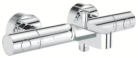 Termostatska stenska armatura za kad Grohe Precision Get v krom izvedbi s spodnjim izhodom za prho.