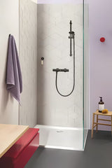 Termostatska stenska armatura za tuš Grohe Precision Start v mat črni barvi
