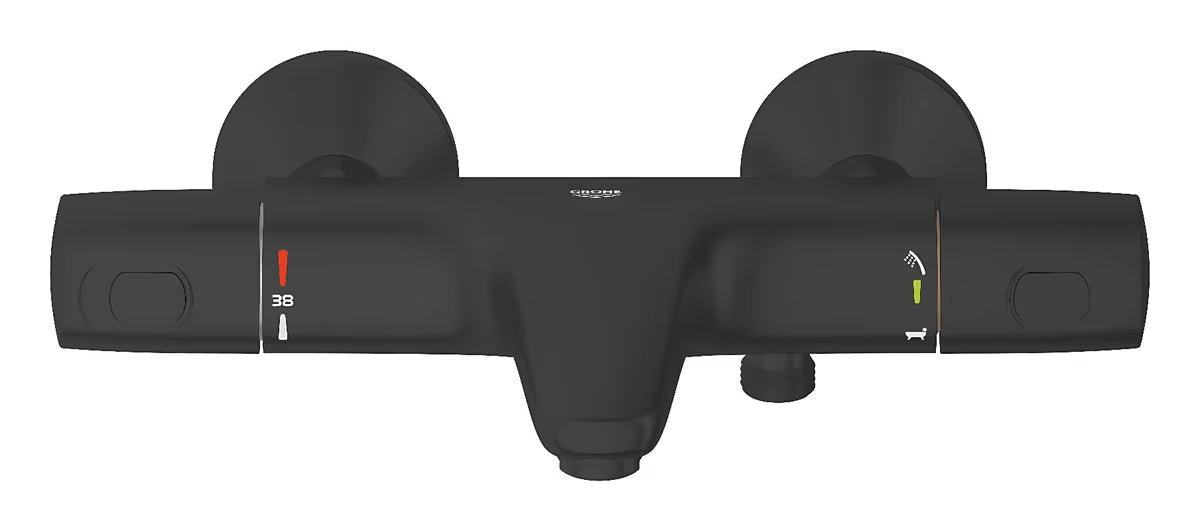 Grohe Precision Trend termostatska armatura za kad v mat črni barvi pro za stensko montažo