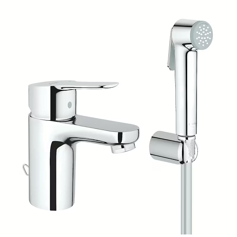 Kromirana armatura za umivalnik Grohe Project z bide prho in pršnim setom