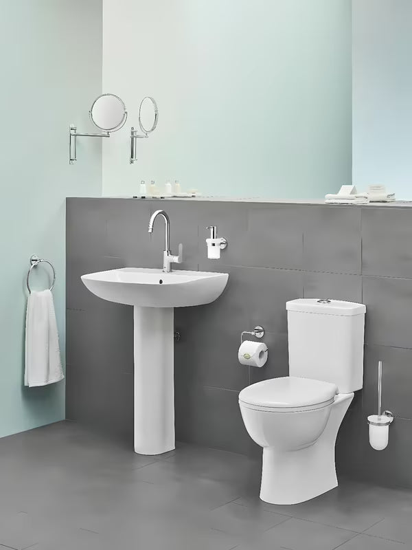 Kromirana armatura za umivalnik Grohe Project s ročnim upravljanjem in odtokom