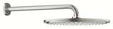 Nadglavna prha Grohe Rainshower Cosmopolitan 310 v kovinski izvedbi in s tuš ročko v površini supersteel.