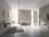 Nadglavna prha Grohe Rainshower Cosmopolitan 310 v kovinski izvedbi in s tuš ročko v površini supersteel.