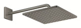Nadglavna prha Grohe Rainshower 310 Mono Cube z držalom prhe v brušeni izvedbi Hard Graphite.