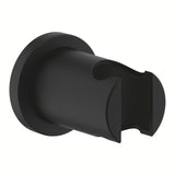 Fiksni nosilec tuš ročke Grohe Rainshower neutral z okroglo rozeto v barvi phantom black.