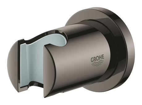 Fiksni stenski držalo ročna tuši Grohe Rainshower neutral z okroglo rozeto v izvedbi Hard Graphite.