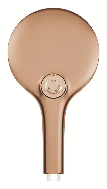 Ročna prha Grohe Rainshower smartactive 130 v izvedbi brushed warm sunset z gumbom SmartTip