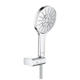 Kromiran tuš set Grohe Rainshower smartactive 130 z ročno prho, držalom in cevjo 1500 mm