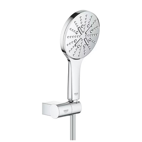 Kromiran tuš set Grohe Rainshower smartactive 130 z ročno prho, držalom in cevjo 1500 mm