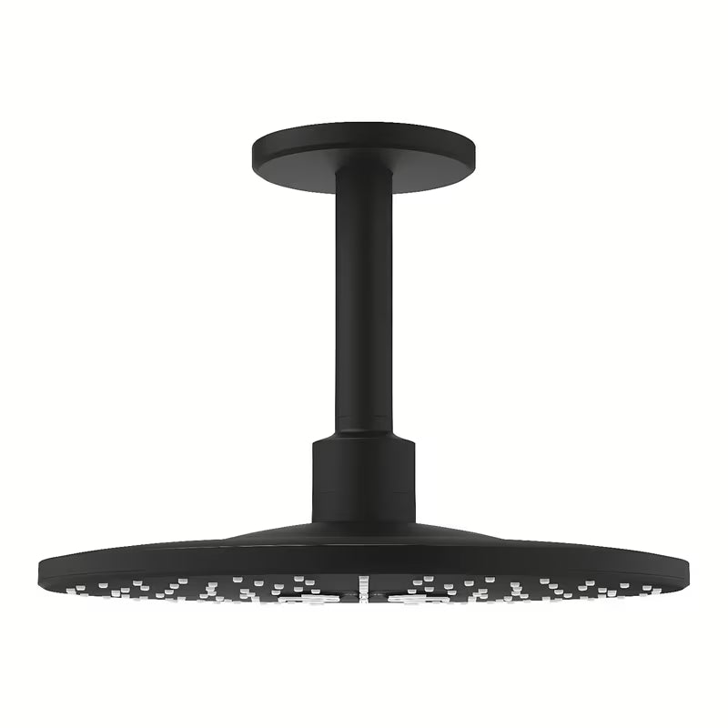 Nadglavna prha Grohe Rainshower smartactive 310 Phantom Black s pršno ročko in dvema vrstama curka