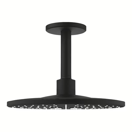 Nadglavna prha Grohe Rainshower smartactive 310 Phantom Black s pršno ročko in dvema vrstama curka