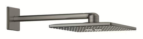 Nadglavna prha Grohe Rainshower smartactive Cube z držalom prhe v brušeni izvedbi hard graphite