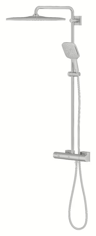 Grohe Rainshower System tušni sistem s termostatsko armaturo v izvedbi supersteel