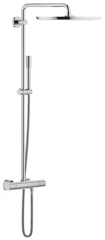 Tušni sistem Grohe Rainshower System s termostatsko armaturo v krom izvedbi z nadglavno in ročno prho.