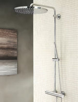 Tušni sistem Grohe Rainshower System s termostatsko armaturo v krom izvedbi z nadglavno in ročno prho.