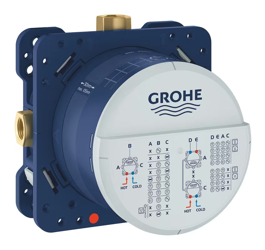 Podometno telo Grohe Rapido smartbox s stabilnim vgradnim ohišjem in zaščitnim pokrovom