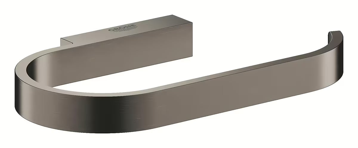 Držalo za toaletni Papir Grohe Selection v krtačeni izvedbi hard graphite s skritim stenskim pritrjevanjem.