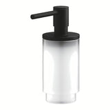 Dozirnik za Milo Grohe Selection v barvi phantom black iz kombinacije stekla in kovine.