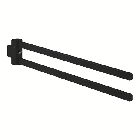 Dvojni držalo za brisače Grohe Selection z dvema vrtljivima ročajema v barvi phantom black.