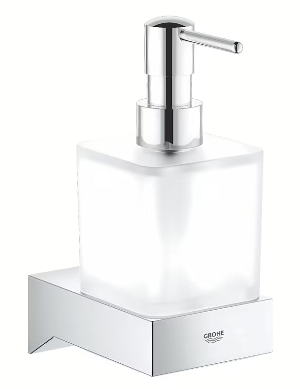 Kromirani dozator tekućeg sapuna Grohe Selection Cube brez držala sa staklenom posudom