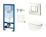 Viseči WC set SAT Infinitio z modulom Grohe Rapid SL, tipko Skate Cosmopolitan in sedežem WC školjka