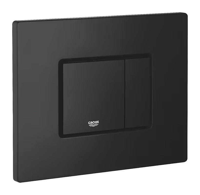 Upravljalna splakovalna tipka Grohe Skate Cosmopolitan v izvedbi phantom black z mat površino