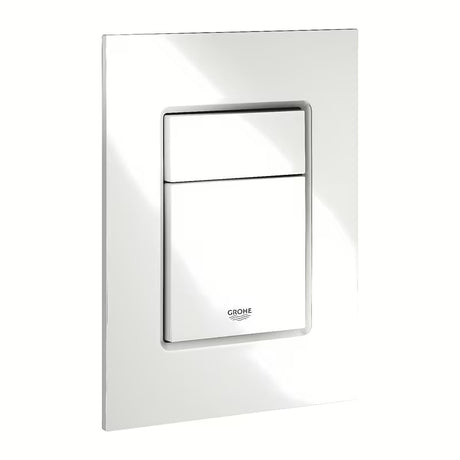 Bel splakovalni tipka Grohe Skate Cosmopolitan S v izvedbi Alpine White pro podometne splakovalniki