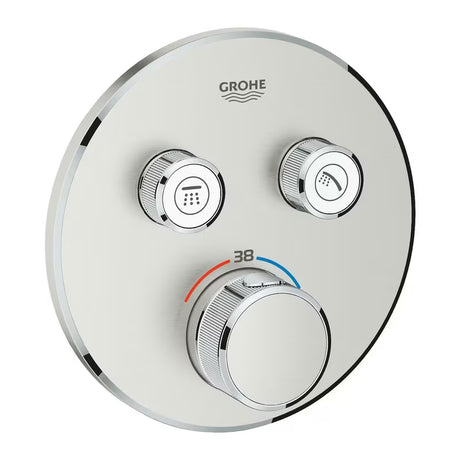 Termostatska podometna armatura za tuš Grohe Grohtherm smartcontrol v izvedbi supersteel