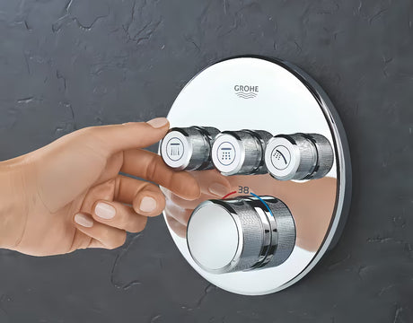 Podometna termostatska armatura za tuš Grohe Grohtherm smartcontrol v krom izvedbi s tremi ventili
