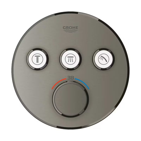Podometna termostatska armatura za tuš Grohe Grohtherm smartcontrol v izvedbi brushed hard graphite