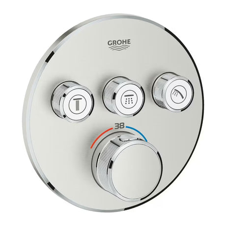 Grohe Grohtherm smartcontrol termostatska podometna armatura za tuš v izvedbi supersteel