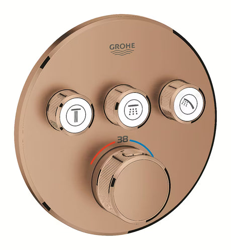 Podometna termostatska armatura za tuš Grohe Grohtherm smartcontrol v izvedbi krtačeno Warm Sunset