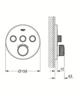 Podometna termostatska armatura za tuš Grohe Grohtherm smartcontrol v izvedbi krtačeno Warm Sunset