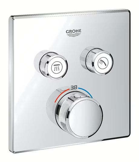 Kromirana podometna termostatska armatura za tuš Grohe Grohtherm smartcontrol s tipkovnim upravljanjem