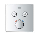 Kromirana podometna termostatska armatura za tuš Grohe Grohtherm smartcontrol s tipkovnim upravljanjem