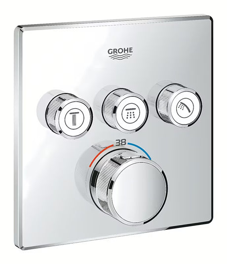 Podometna termostatska armatura za tuš Grohe Grohtherm smartcontrol v krom izvedbi.