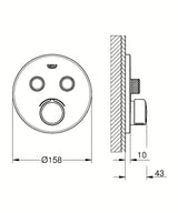 Podometna armatura za tuš Grohe Smart Control v kromirani izvedbi z upravljanjem smartcontrol