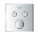 Podometna armatura za tuš Grohe Smart Control v krom izvedbi z upravljanjem smartcontrol in dvema izhodoma.