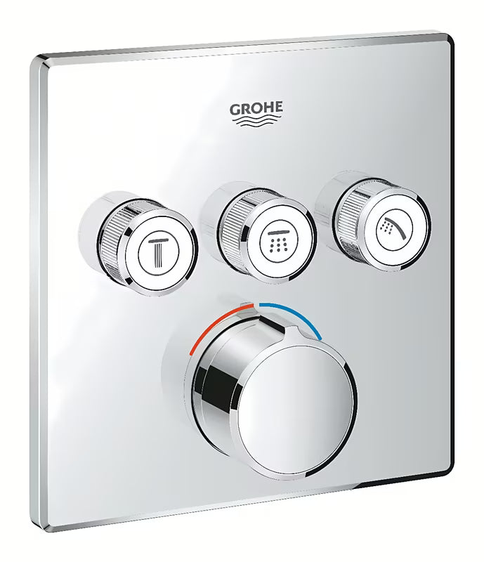 Podometna armatura za tuš Grohe Smart Control v krom izvedbi s tipko za upravljanje