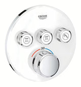 Podometna termostatska armatura za tuš Grohe Grohtherm smartcontrol v izvedbi Moon White
