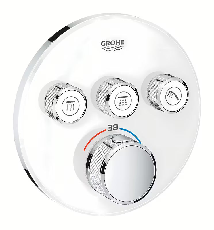 Podometna termostatska armatura za tuš Grohe Grohtherm smartcontrol v izvedbi Moon White