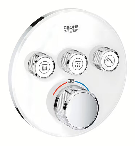 Podometna termostatska armatura za tuš Grohe Grohtherm smartcontrol v izvedbi Moon White