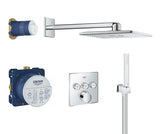Podometni tušni sistem Grohe Smart Control v kromu z nadglavno in ročno prho