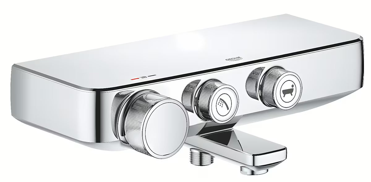 Kromirana termostatska armatura za kad Grohe Grohtherm smartcontrol pro preklapljanje med kadjo in prho