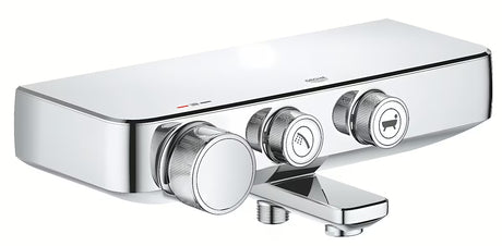 Kromirana termostatska armatura za kad Grohe Grohtherm smartcontrol pro preklapljanje med kadjo in prho