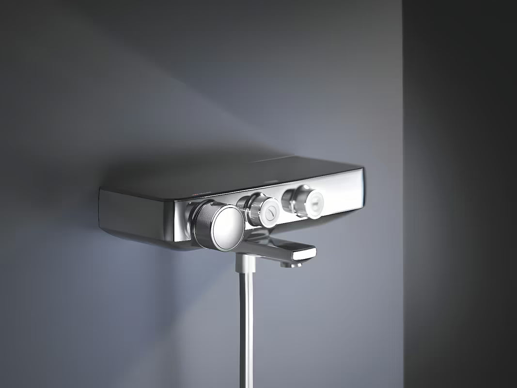 Kromirana termostatska armatura za kad Grohe Grohtherm smartcontrol pro preklapljanje med kadjo in prho