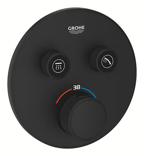 Podometna armatura za tuš Grohe smartcontrol v izvedbi phantom black s tipkovnim upravljanjem